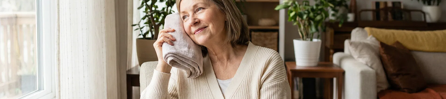 Patient recovering comfortably at home after treatment